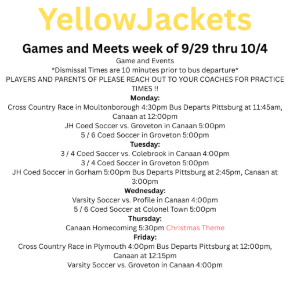 Pittsburg / Canaan Soccer and Cross Country